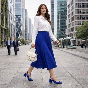 Nicole Miller New York Melrose Blue Faux Suede Women’s Slingback Heel Pumps 7.5